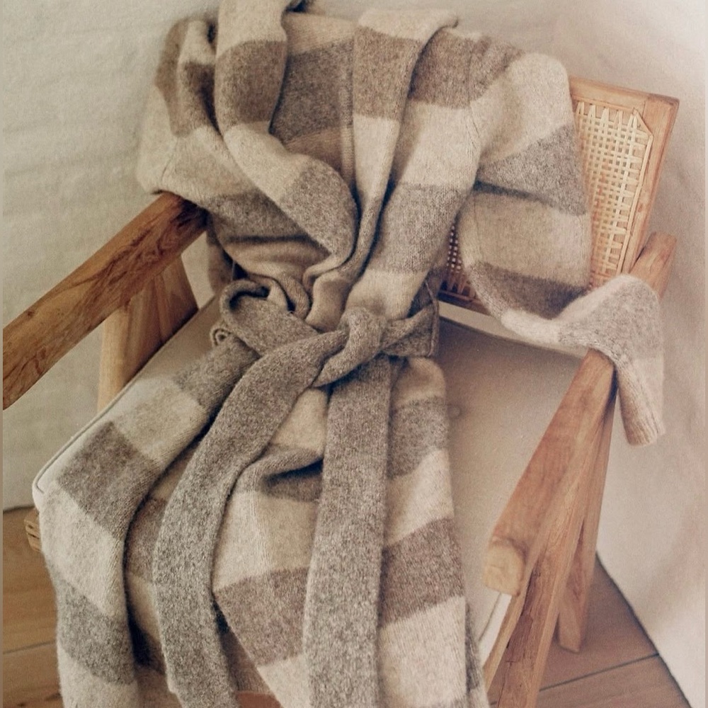 Jenni Kayne Sweater Coat Oatmeal Stripe 
Size XXS